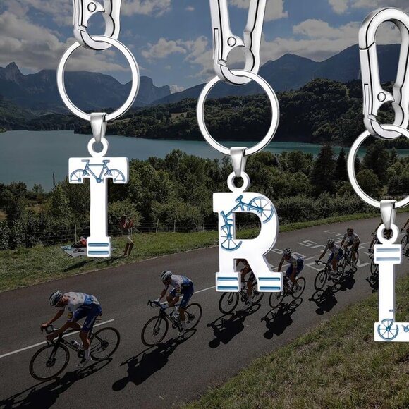 Bicycle Keychain Initial Letter A-Z Sports Charm Bike Pendant Accessories - Picture 3 of 4